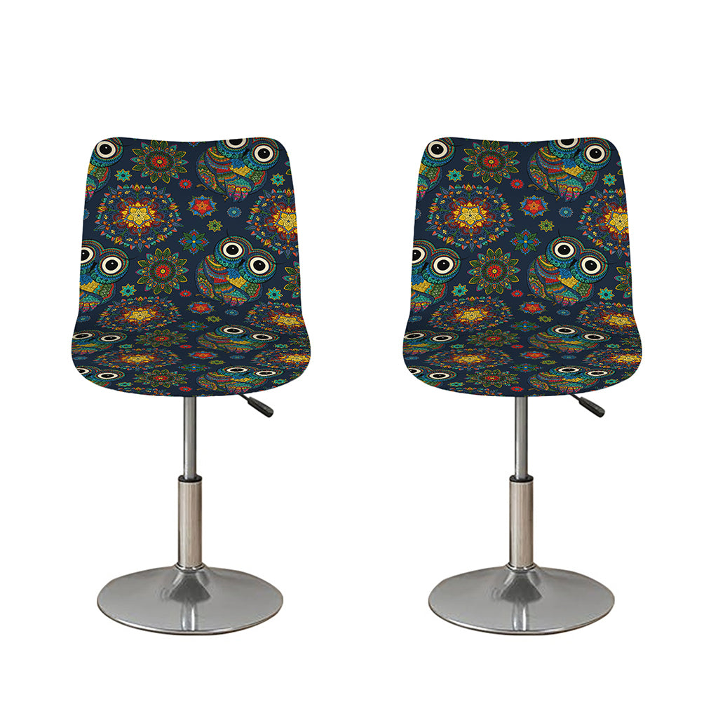 Bohemian Owl Pattern Print Bar Stool Covers