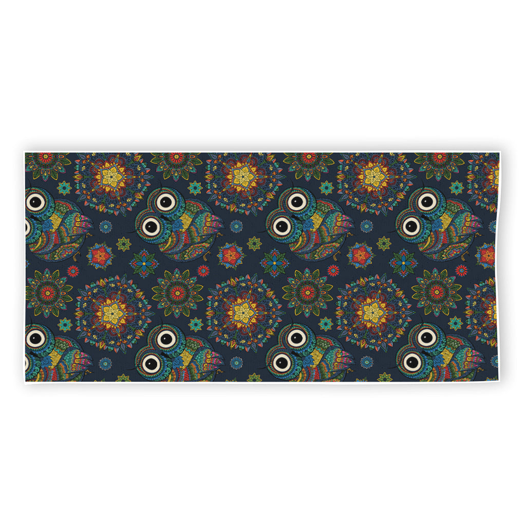 Bohemian Owl Pattern Print Beach Towel