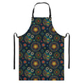 Bohemian Owl Pattern Print Bib Apron With Pocket