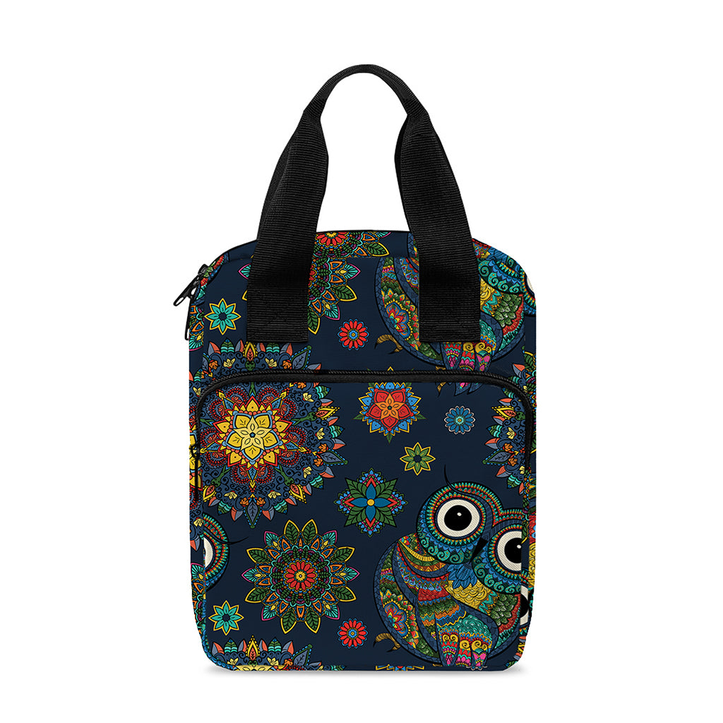 Bohemian Owl Pattern Print Bible Tote Bag