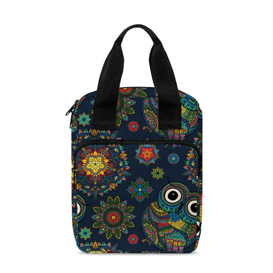 Bohemian Owl Pattern Print Bible Tote Bag