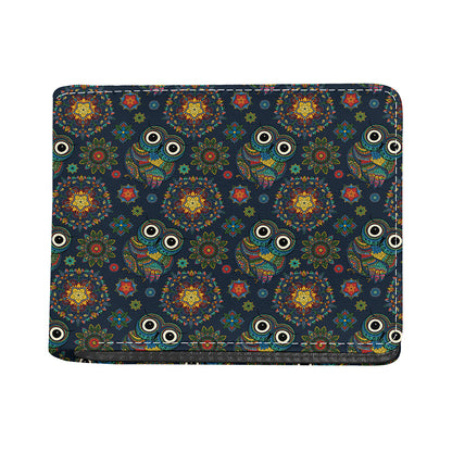 Bohemian Owl Pattern Print Bifold Wallet
