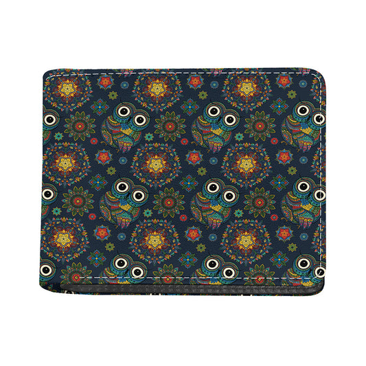 Bohemian Owl Pattern Print Bifold Wallet