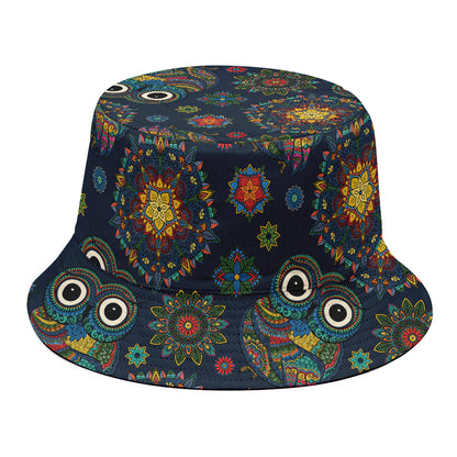 Bohemian Owl Pattern Print Bucket Hat