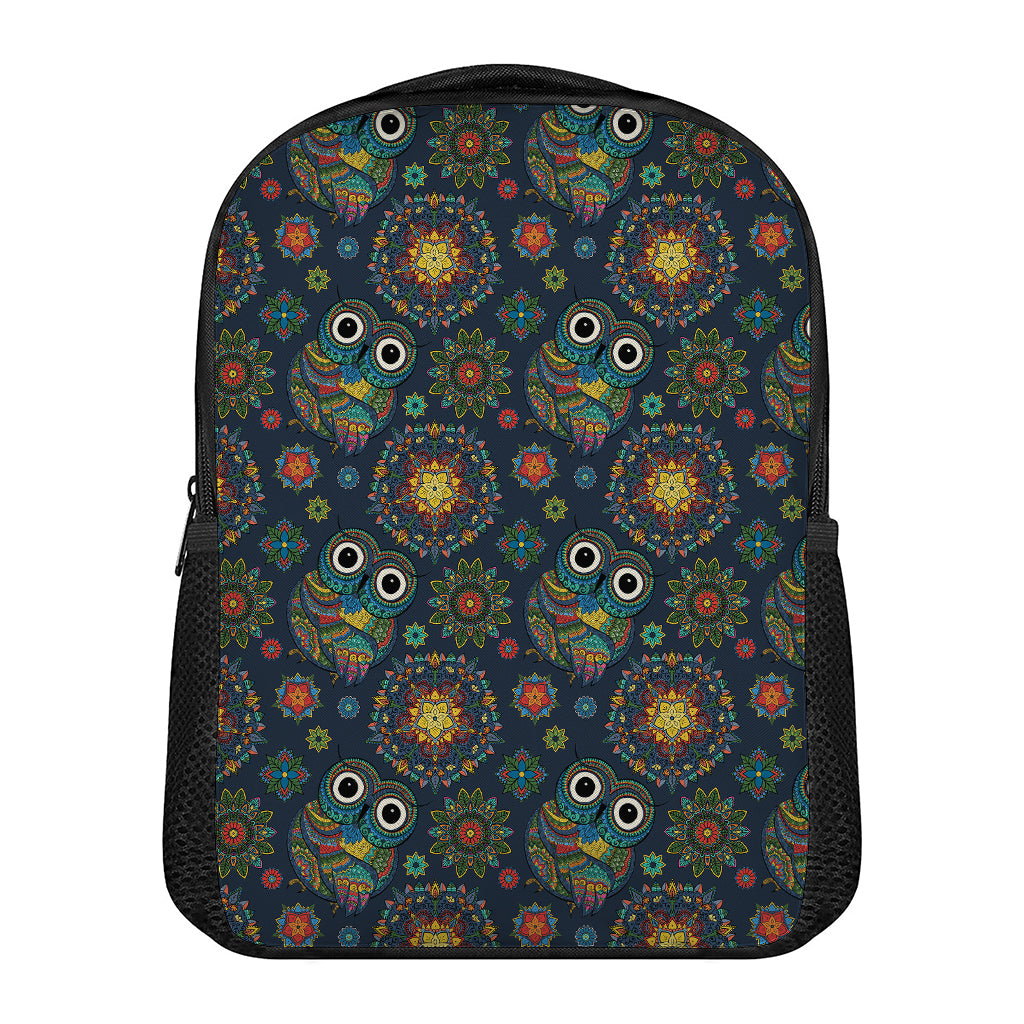 Bohemian Owl Pattern Print Casual Backpack