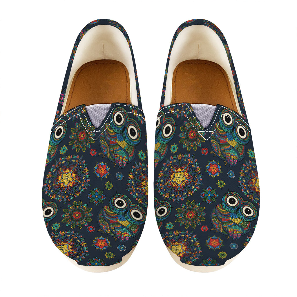 Bohemian Owl Pattern Print Casual Shoes