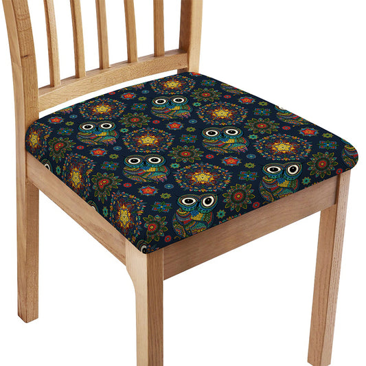 Bohemian Owl Pattern Print Chair Cushion Cover