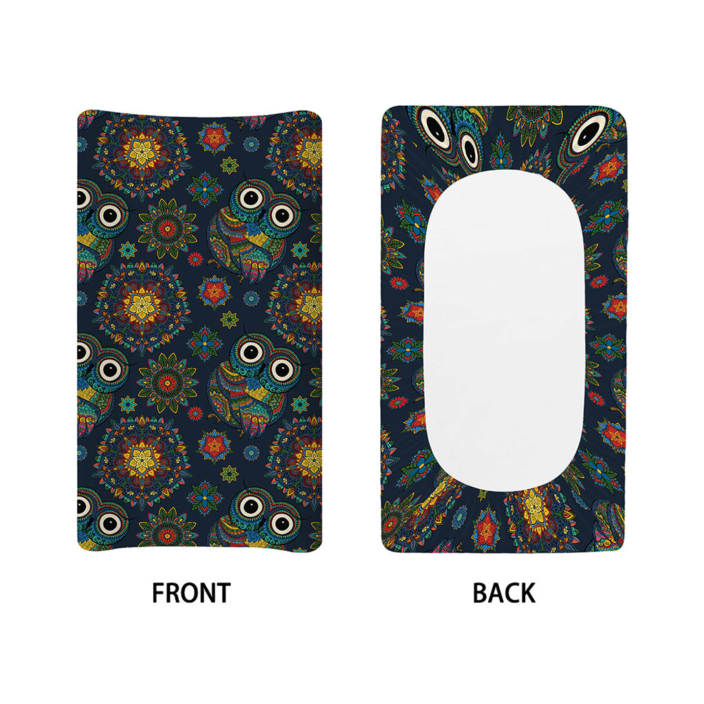 Bohemian Owl Pattern Print Changing Pad Cover