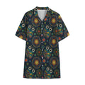 Bohemian Owl Pattern Print Cotton Hawaiian Shirt