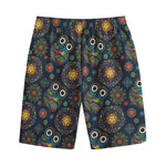 Bohemian Owl Pattern Print Cotton Shorts
