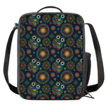 Bohemian Owl Pattern Print Crossbody Lunch Bag