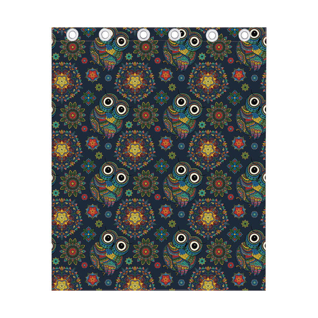 Bohemian Owl Pattern Print Curtain