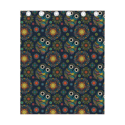 Bohemian Owl Pattern Print Curtain