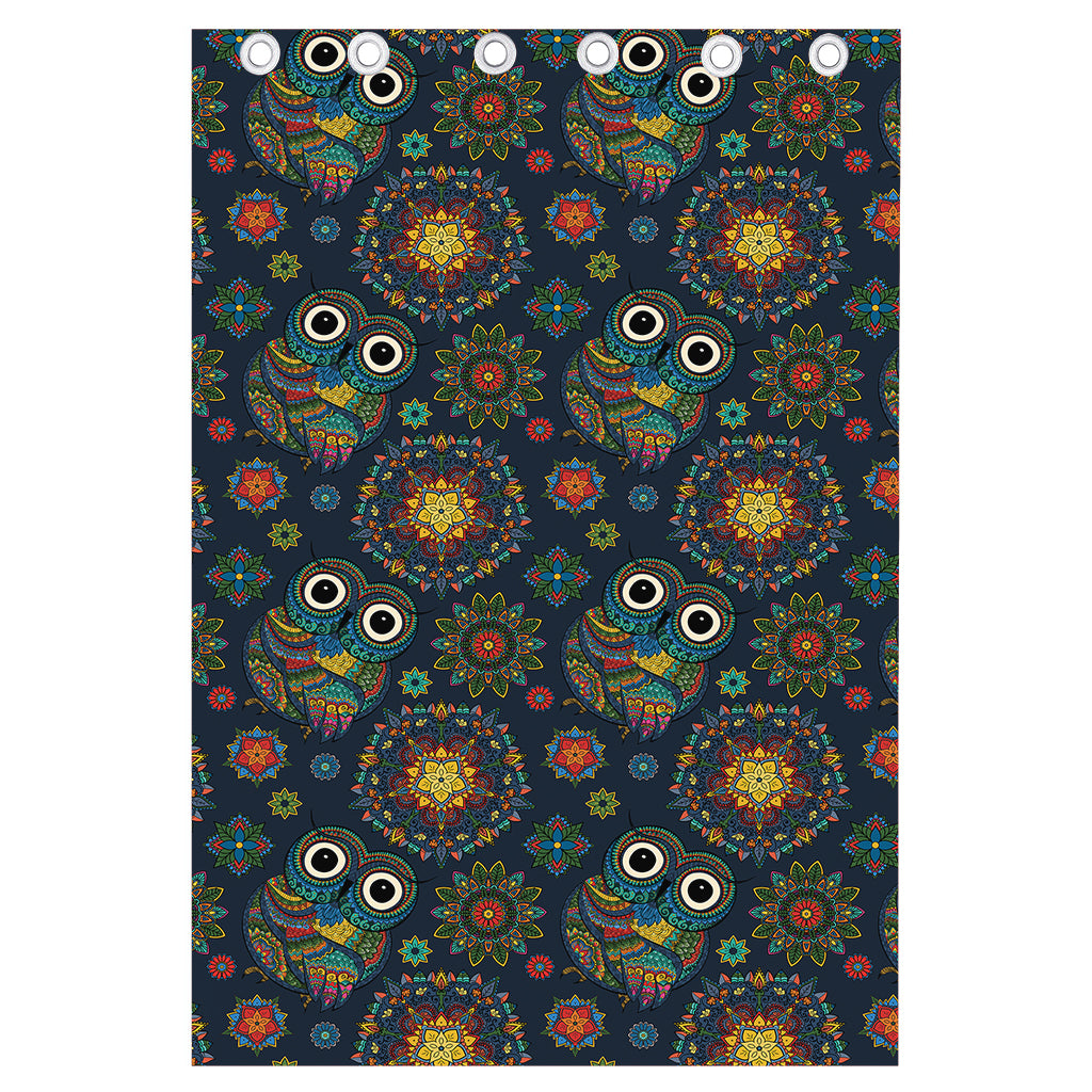 Bohemian Owl Pattern Print Curtain