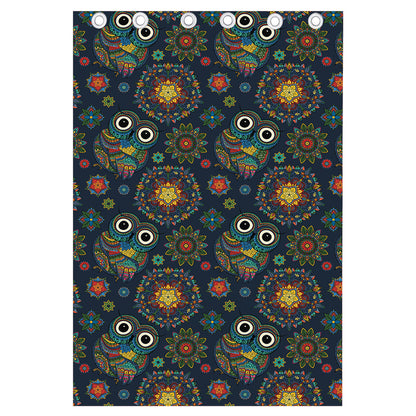 Bohemian Owl Pattern Print Curtain