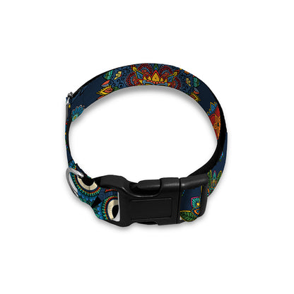 Bohemian Owl Pattern Print Dog Collar