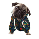 Bohemian Owl Pattern Print Dog Zip Up Hoodie