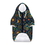 Bohemian Owl Pattern Print Dog Zip Up Hoodie