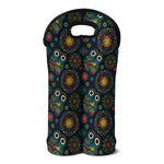 Bohemian Owl Pattern Print Double Neoprene Wine Tote