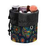 Bohemian Owl Pattern Print Drawstring Makeup Bag