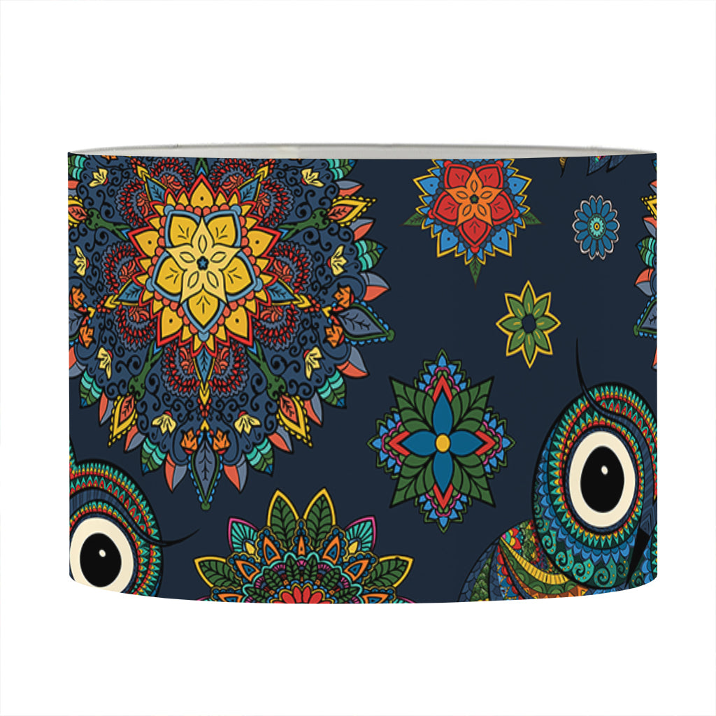 Bohemian Owl Pattern Print Drum Lamp Shade