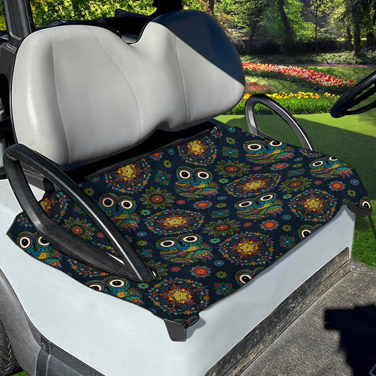 Bohemian Owl Pattern Print Golf Cart Seat Cover