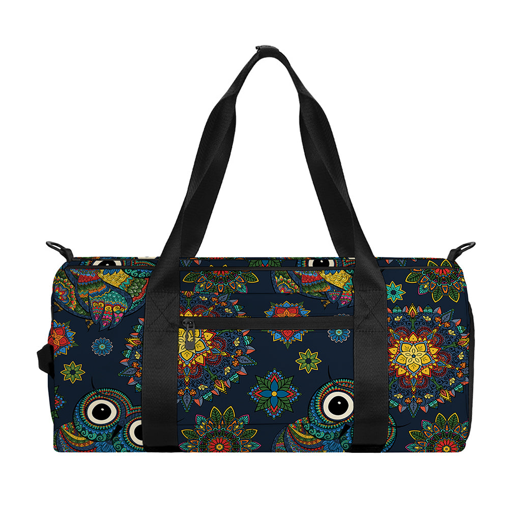 Bohemian Owl Pattern Print Gym Bag