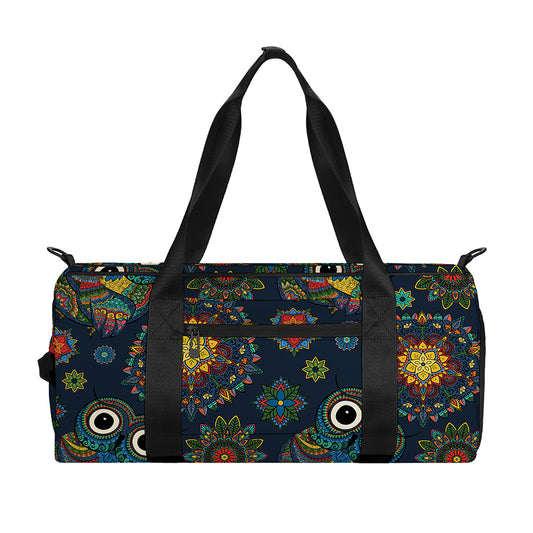 Bohemian Owl Pattern Print Gym Bag
