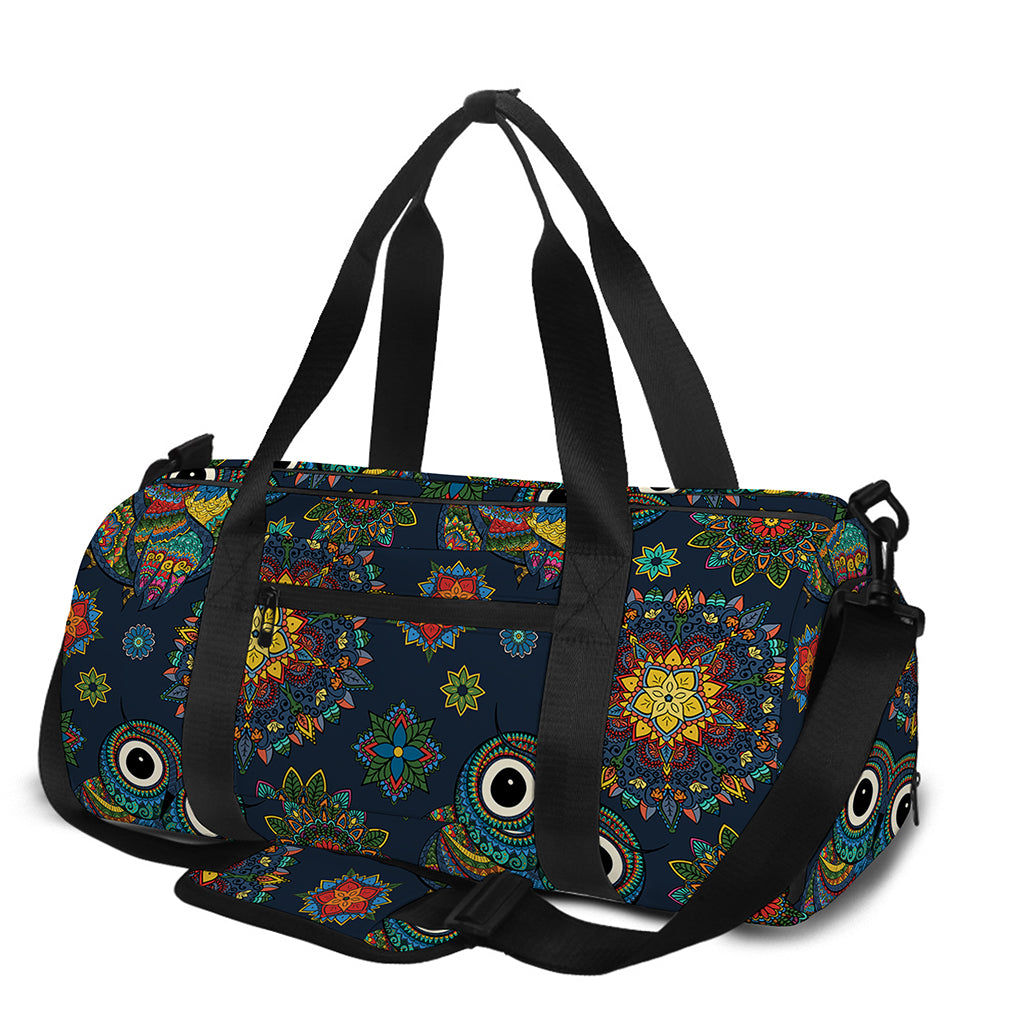 Bohemian Owl Pattern Print Gym Bag
