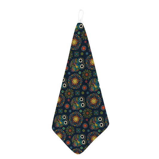 Bohemian Owl Pattern Print Hand Towel