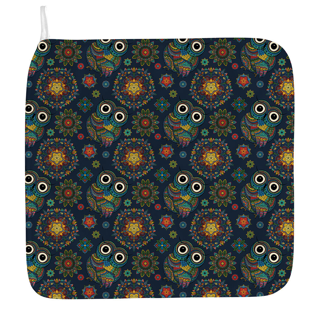 Bohemian Owl Pattern Print Hand Towel