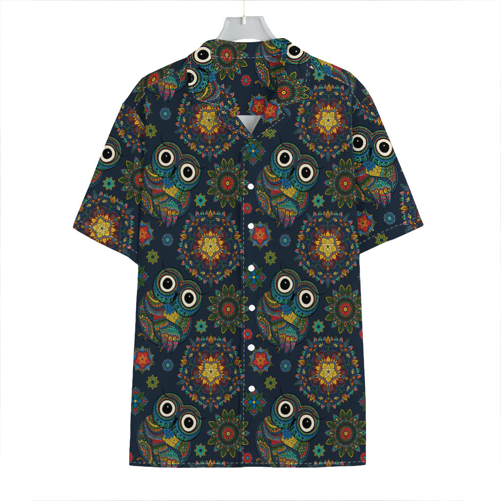 Bohemian Owl Pattern Print Hawaiian Shirt