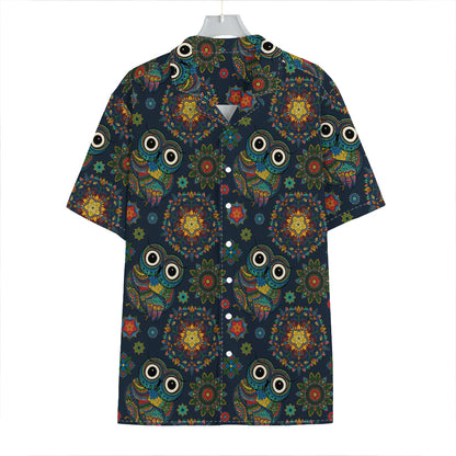 Bohemian Owl Pattern Print Hawaiian Shirt