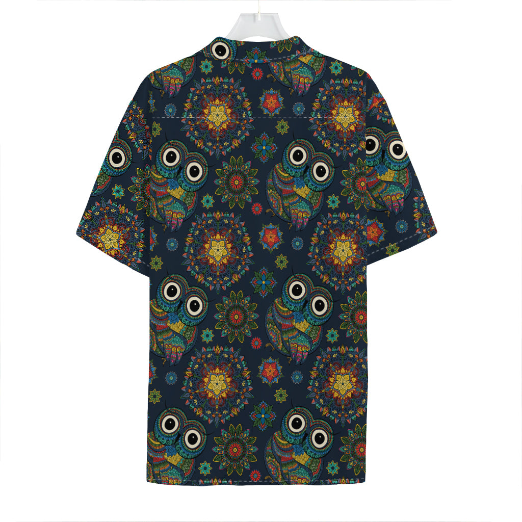 Bohemian Owl Pattern Print Hawaiian Shirt