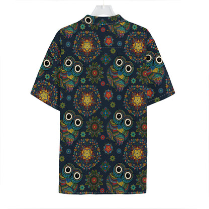 Bohemian Owl Pattern Print Hawaiian Shirt