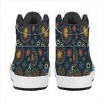 Bohemian Owl Pattern Print High Top Leather Sneakers