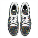 Bohemian Owl Pattern Print High Top Leather Sneakers