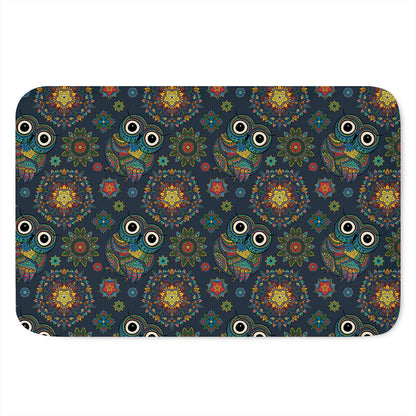 Bohemian Owl Pattern Print Indoor Door Mat