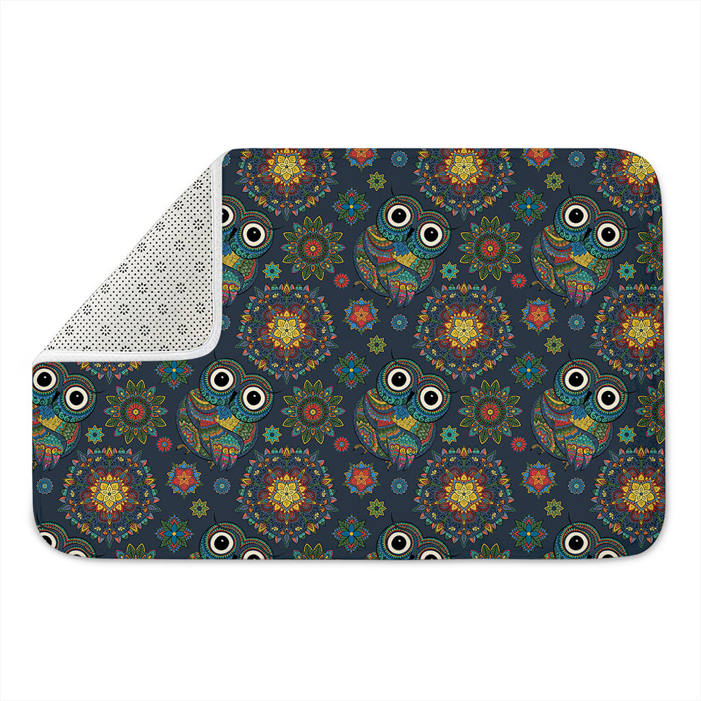 Bohemian Owl Pattern Print Indoor Door Mat