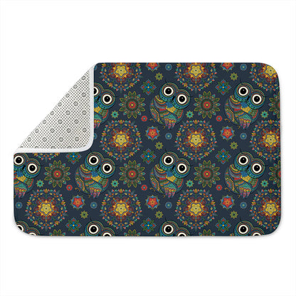 Bohemian Owl Pattern Print Indoor Door Mat