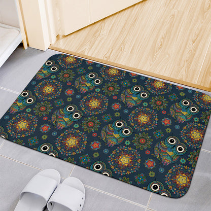 Bohemian Owl Pattern Print Indoor Door Mat