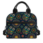 Bohemian Owl Pattern Print Insulated Lunch Bag