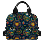 Bohemian Owl Pattern Print Insulated Lunch Bag