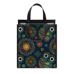 Bohemian Owl Pattern Print Insulated Lunch Tote