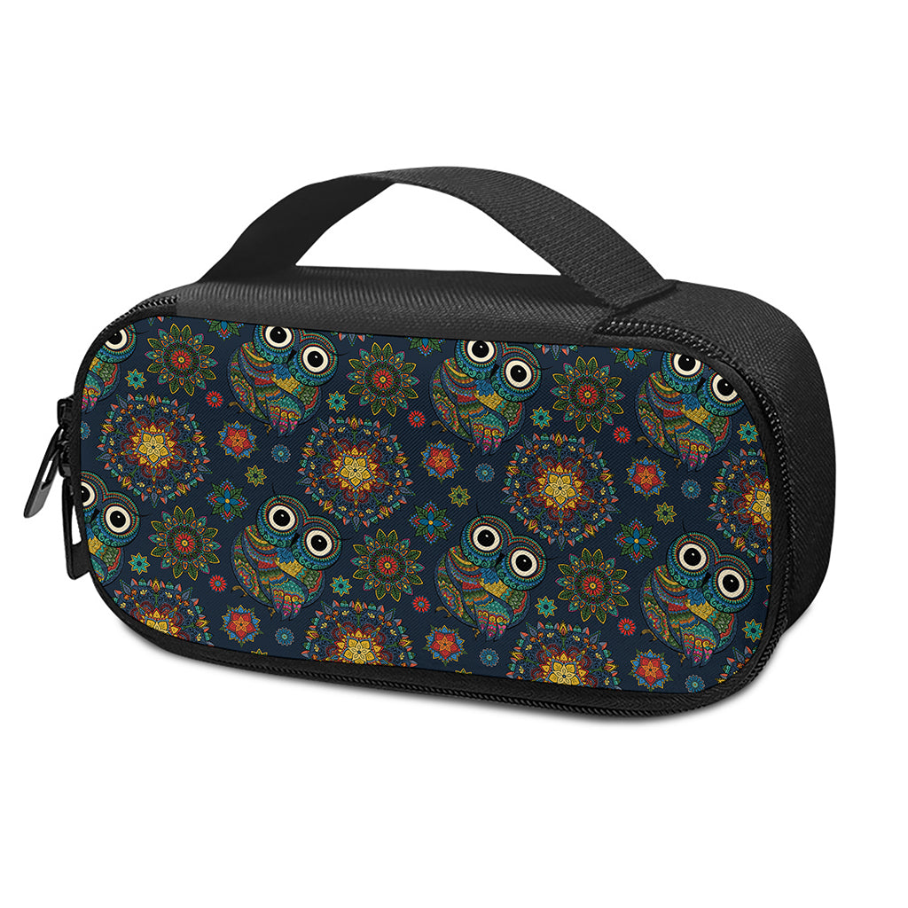 Bohemian Owl Pattern Print Insulin Cooler Travel Case