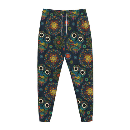 Bohemian Owl Pattern Print Jogger Pants