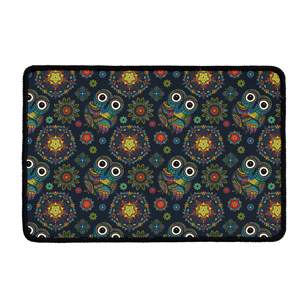 Bohemian Owl Pattern Print Kitchen Mat