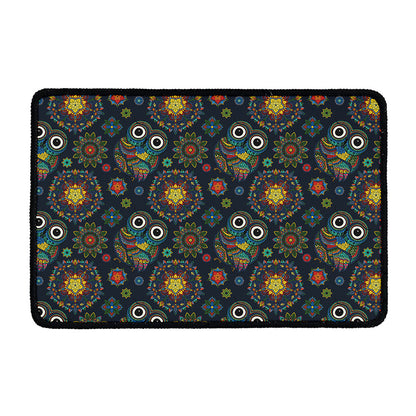 Bohemian Owl Pattern Print Kitchen Mat
