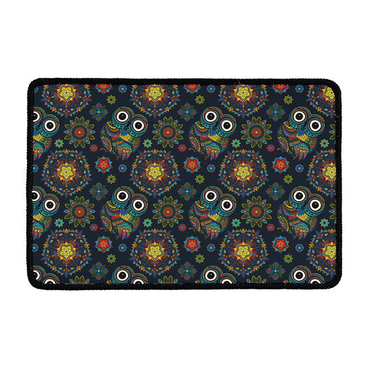 Bohemian Owl Pattern Print Kitchen Mat