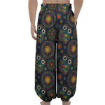 Bohemian Owl Pattern Print Lantern Pants